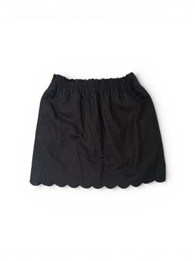 J. Crew Black Scalloped Hem Linen Blend Skirt size 6